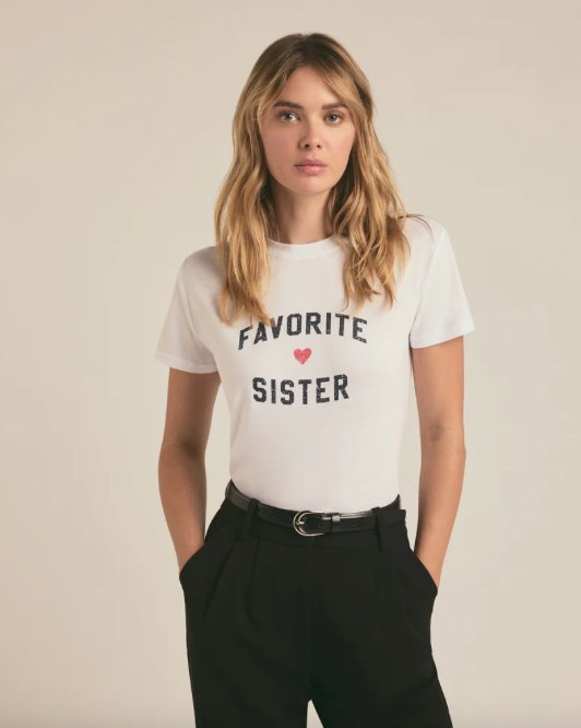 Favorite Sister Tee White Tops - Tees Favorite Daughter 