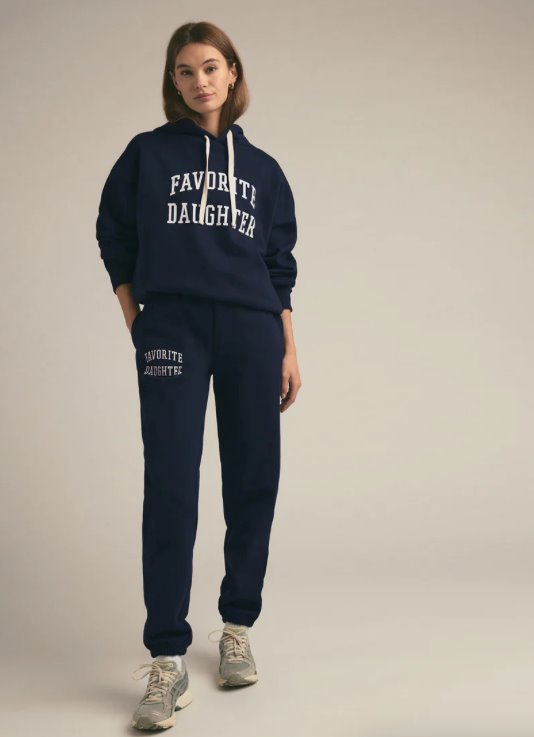 The Collegiate Jogger Navy Pants - Sweatpants Favorite Daughter 