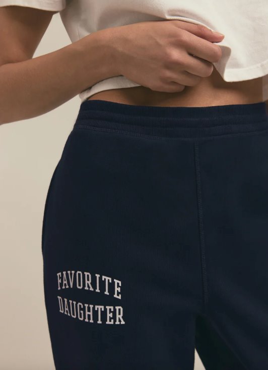 The Collegiate Jogger Navy Pants - Sweatpants Favorite Daughter 