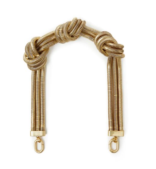 front view of the Clare v chain knot collar vintage gold on a white background