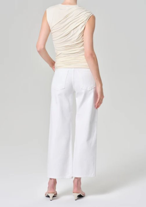 Harper Crop Sour Cream Denim - Flare & Wide Leg Agolde 