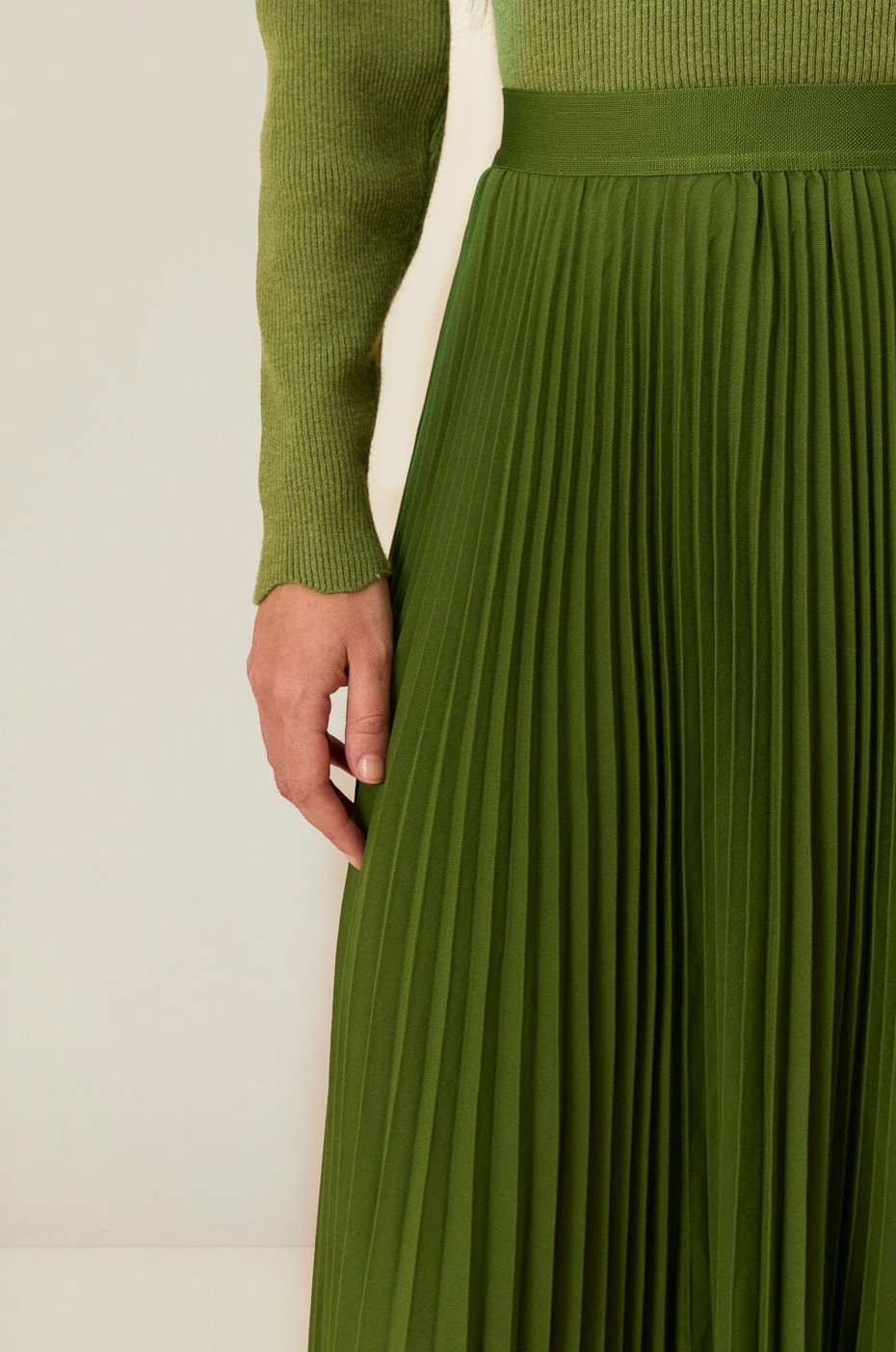 Pleated Maxi Skirt Green Skirts - Maxi Farm Rio 