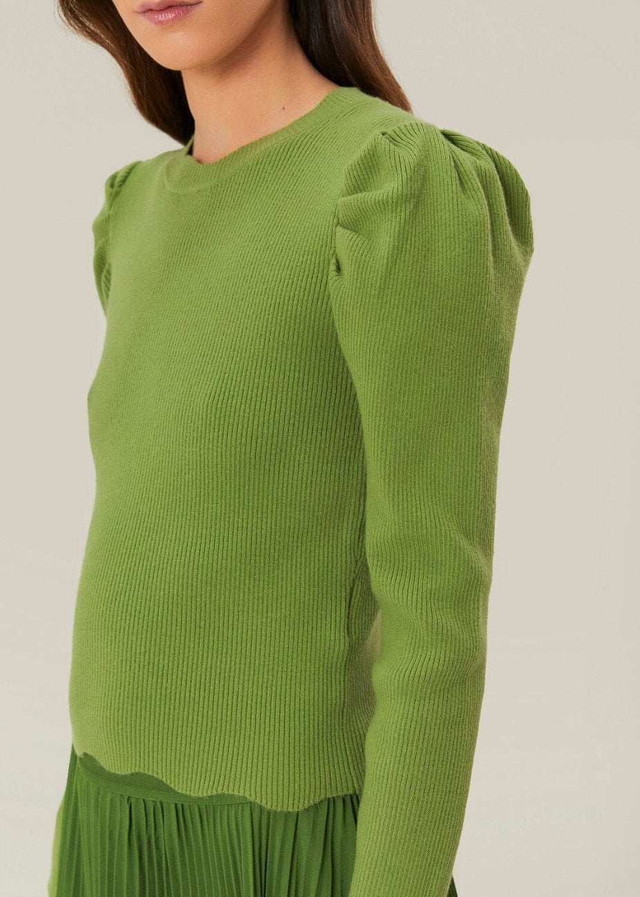 Knit Blouse Green Tops - Blouses Farm Rio 