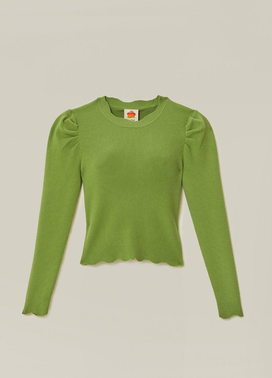 Knit Blouse Green Tops - Blouses Farm Rio 