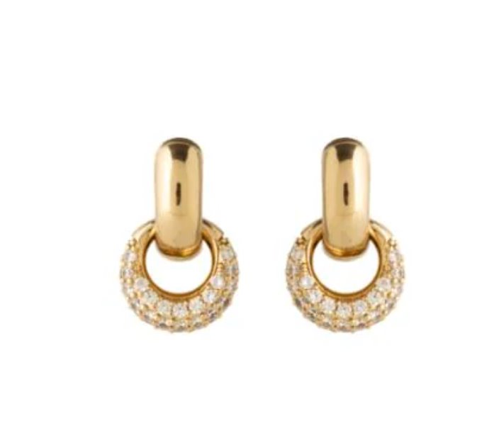 Essex Huggie Hoops Gold/Clear Earrings Mignonne Gavigan 