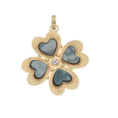 Lucky In Love Clover Black Mother Of Pearl Pendant Necklaces Jane Win 