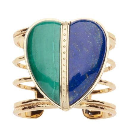 Love Split Carry Your Heart Cuff Lapis And Malachite Bracelets Jane Win 