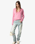 Vivi Patch Cashmere Sweater Phlox Sweater - V-Neck Zadig & Voltaire 