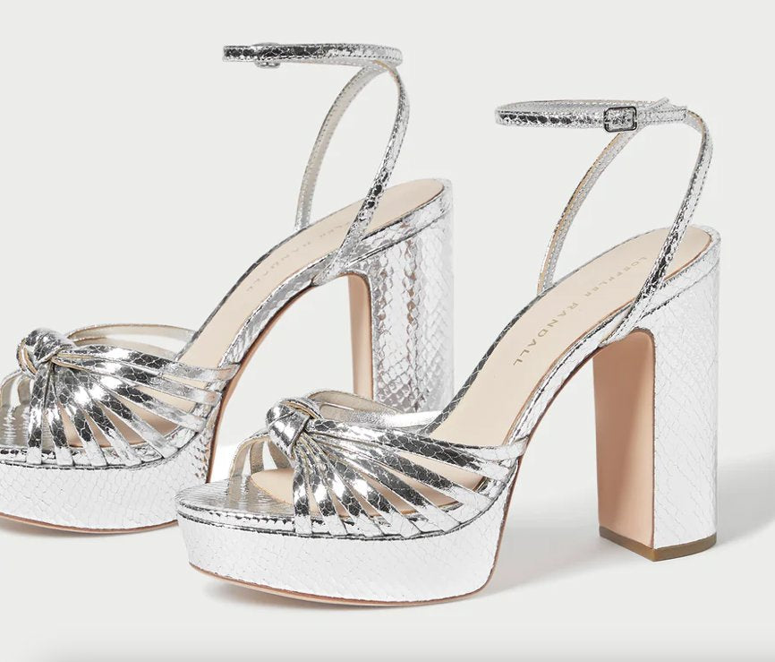 Rivka Leather Knot Platform Sandal Silver – Peter Kate
