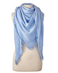 Pom Pom Triangle Wrap Sky Scarves Alpine Cashmere 