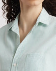 Eileen Relaxed Button Up Green Stripe Tops - Button Down Frank & Eileen 