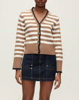 Monae Cardigan Dark Acorn/Dove Sweater - Cardigans Veronica Beard 