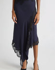 Hartley Asymmetrical Lace Skirt Navy Skirts - Midi Veronica Beard 
