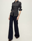 Eddie Shirt Washed Onyx Tops - Button Down Veronica Beard 