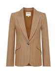 Chamberlain Pinstripe Blazer Tan/Charcoal Jackets - Blazers L'Agence 