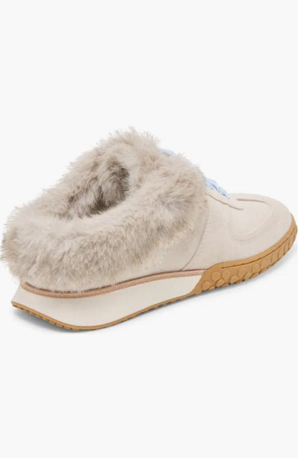 Izzey Plush Sneaker Taupe Suede Sneakers Dolce Vita 