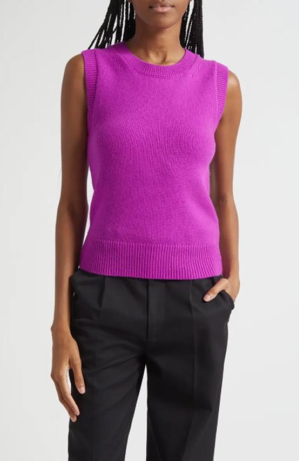 Ian Cashmere Sweater Vest Fuchsia Sweater - Vest A.L.C 