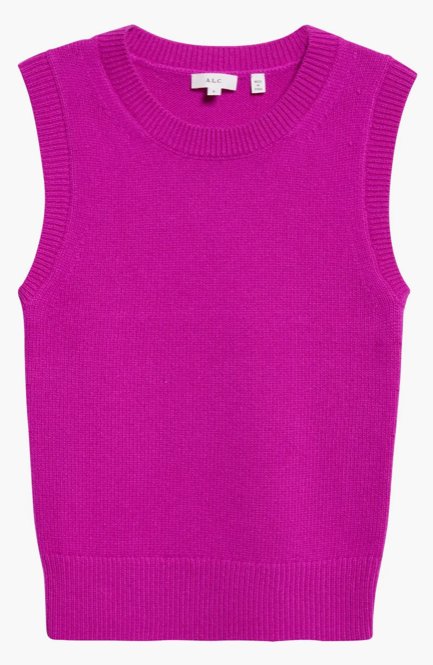 Ian Cashmere Sweater Vest Fuchsia Sweater - Vest A.L.C 