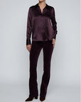 Divya Silk Shirt Dark Malbec Tops - Button Down L'Agence 