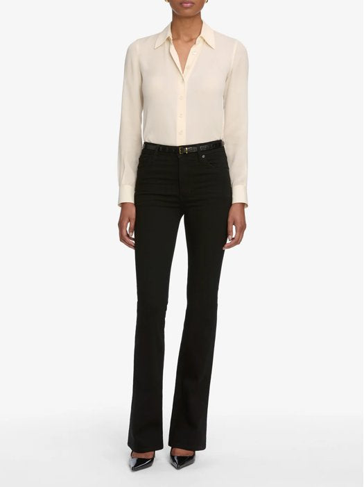 The Reboot Black Denim - Flare & Wide Leg Frame 