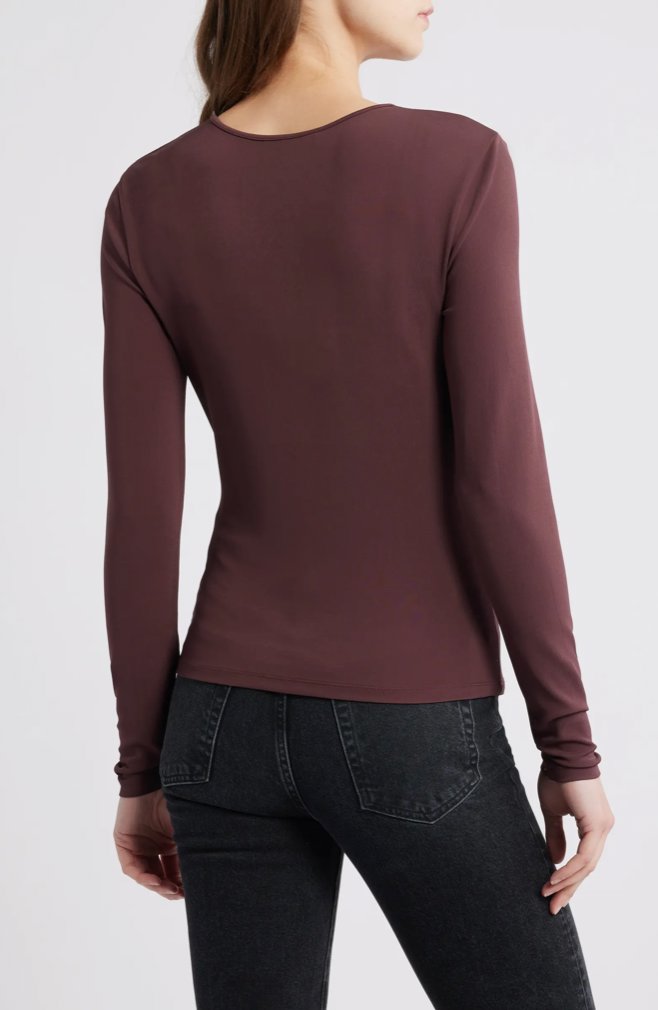 The Keyhole Top in Cabernet Tops - Blouses Frame 