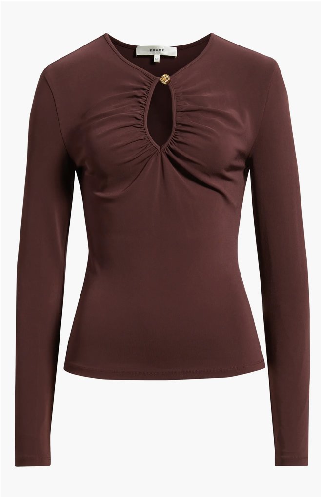The Keyhole Top in Cabernet Tops - Blouses Frame 