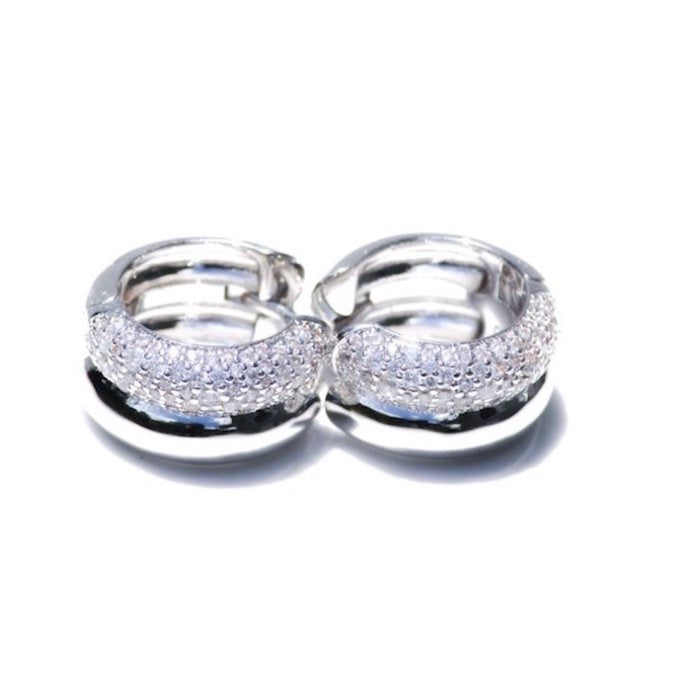 Double Donut Huggies Silver Earrings Native Gem 