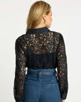 Emmie Top Dark Navy Lace Tops - Button Down Caballero 