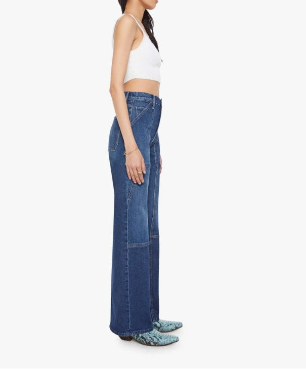 The Lasso Utility Sneak Shine On Denim - Flare & Wide Leg Mother 