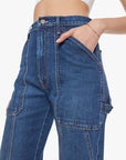 The Lasso Utility Sneak Shine On Denim - Flare & Wide Leg Mother 