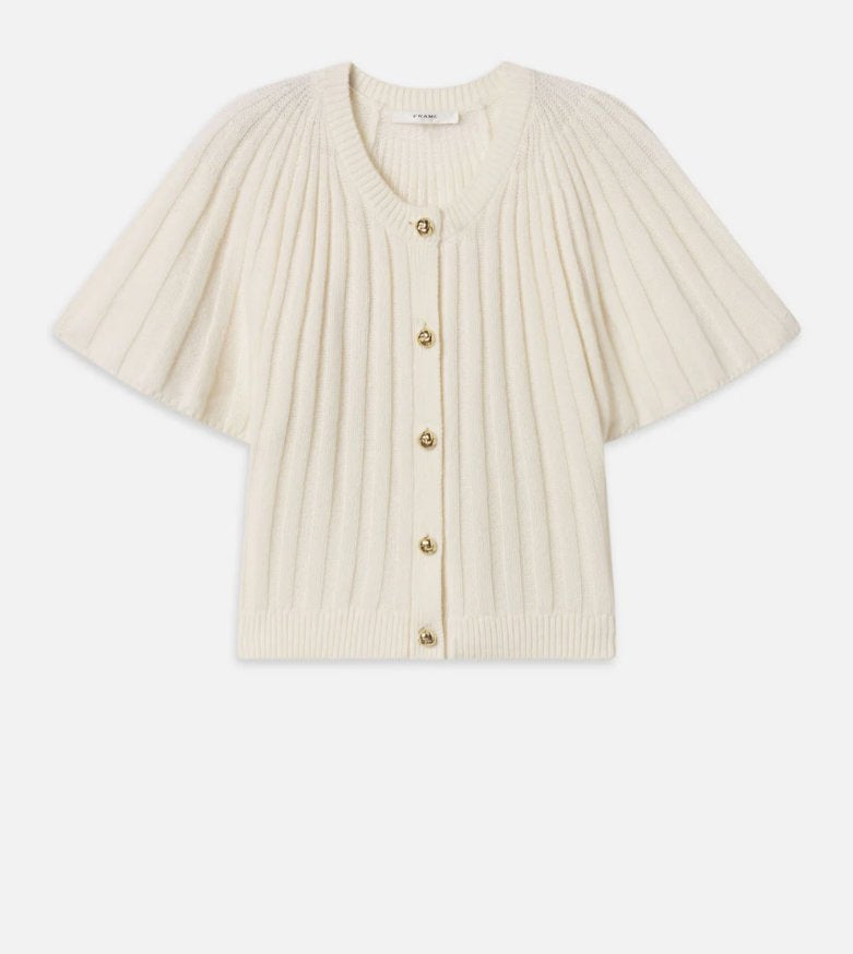 The Flutter Cardigan in Cream Sweater - Cardigans Frame 
