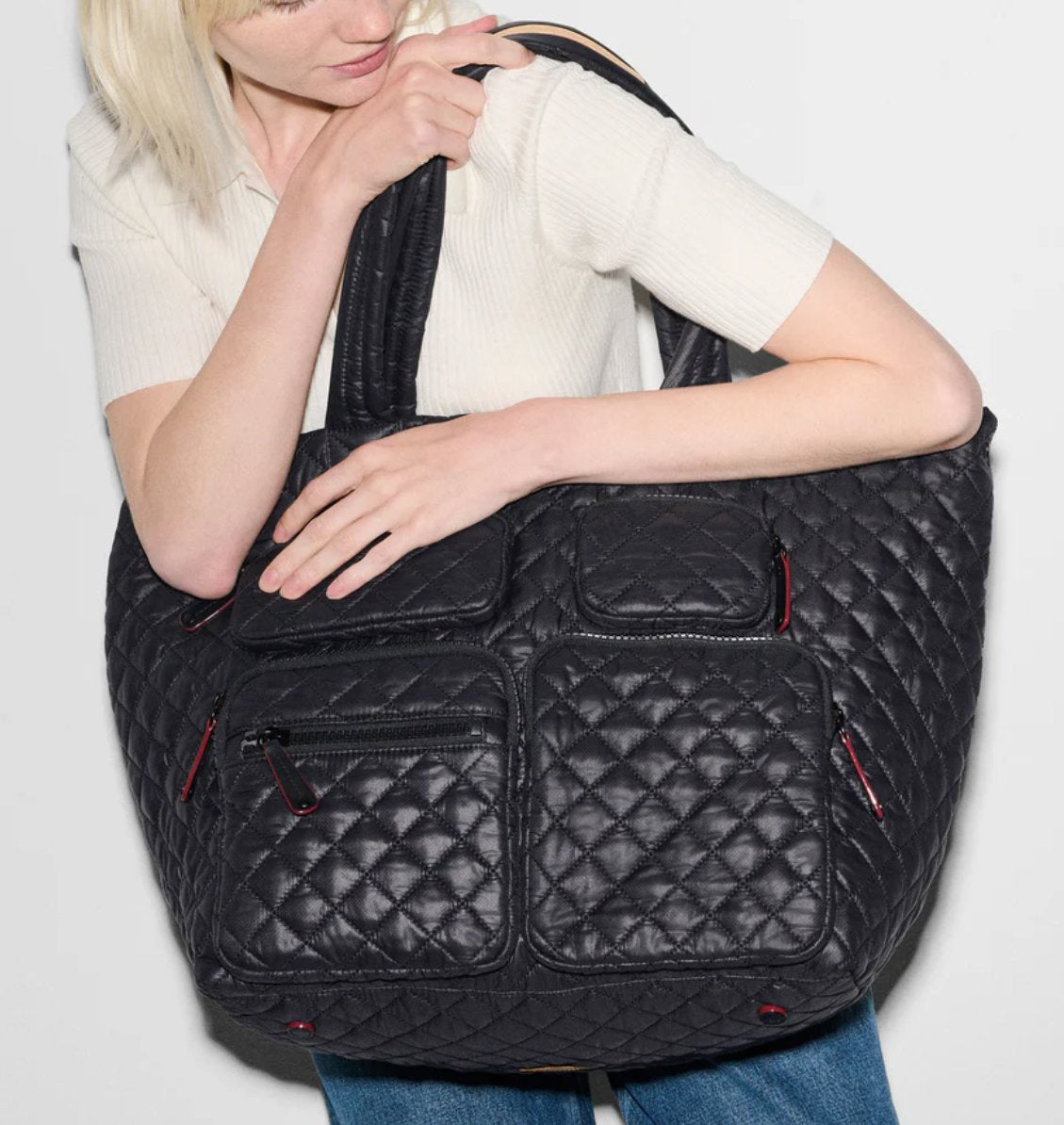 Large Metro Travel Tote Black Tote & Satchel MZ Wallace 