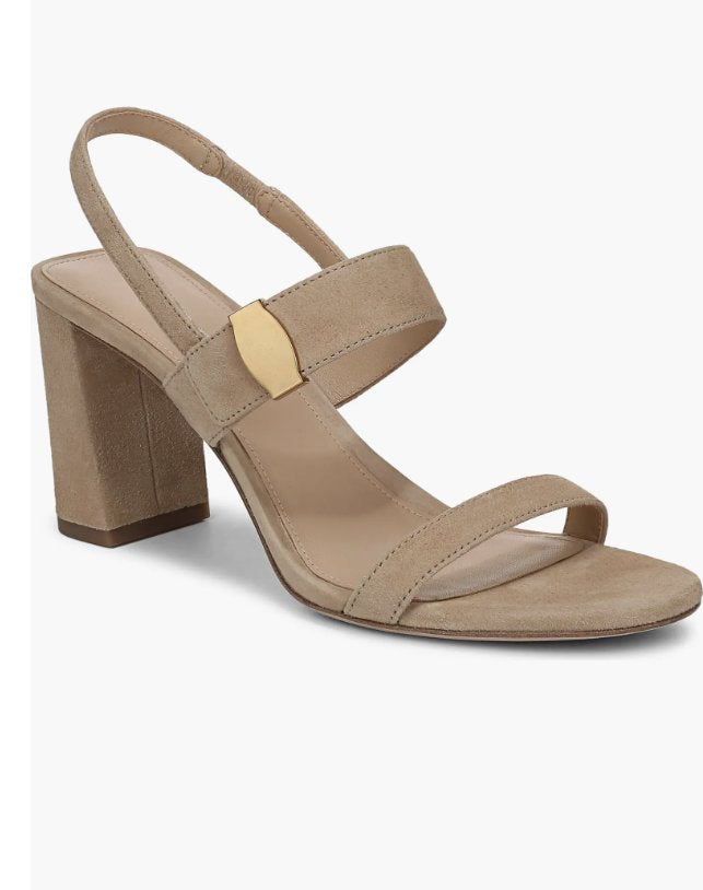 Genetta Slingback Sandal Sand Suede Sandals - Heeled Sandals Veronica Beard - Shoes 