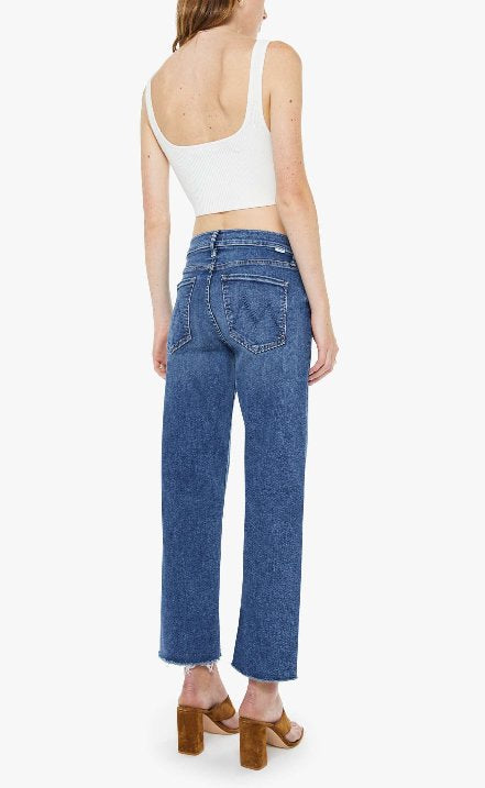 Newbie Ankle Fray Denim - Straight Mother 
