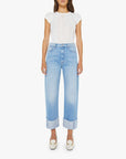 The Half Pipe Ankle Cuff Fray Last Bite Denim - Flare & Wide Leg Mother 