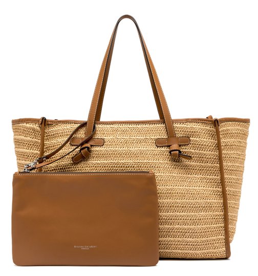 Large Marcella Raffia Natural Tote & Satchel Gianni Chiarini 