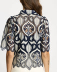 Tay Top Navy Cream Tops - Blouses Caballero 