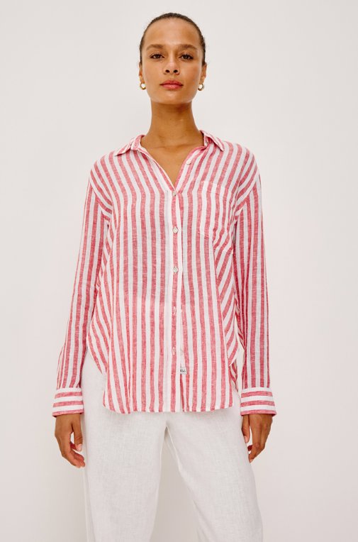 Giadzy X Rails Ravello Stripe Shirt Red Tops - Button Down Rails 