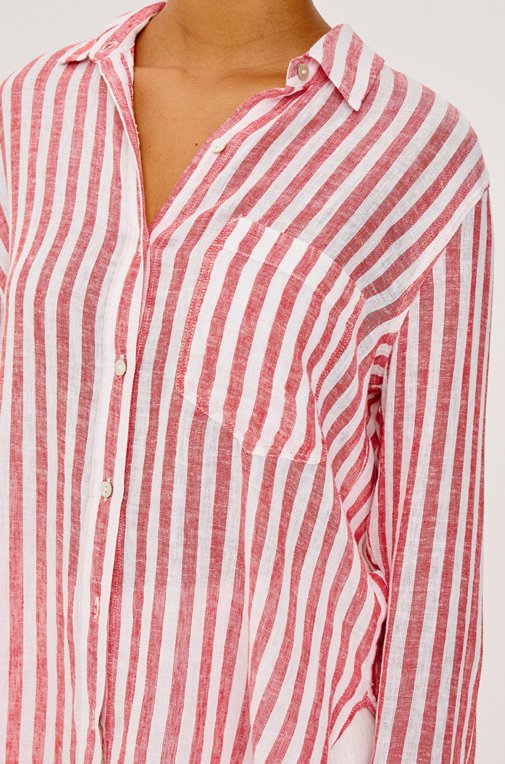 Giadzy X Rails Ravello Stripe Shirt Red Tops - Button Down Rails 