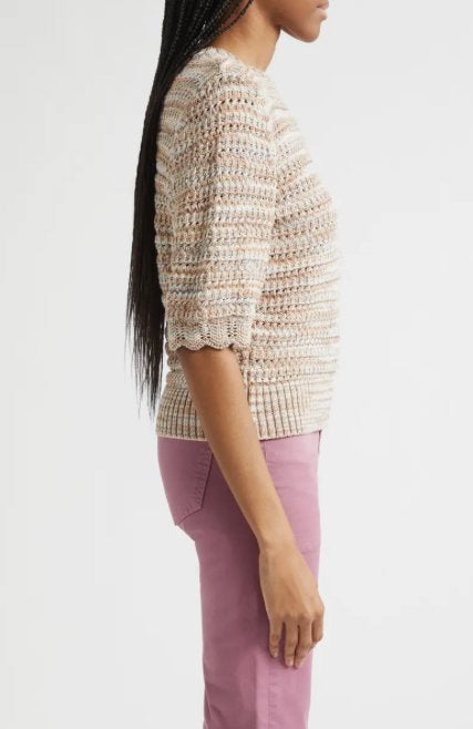 Merivale Pullover Sweater Beige Multi Sweater - Crewneck Veronica Beard 