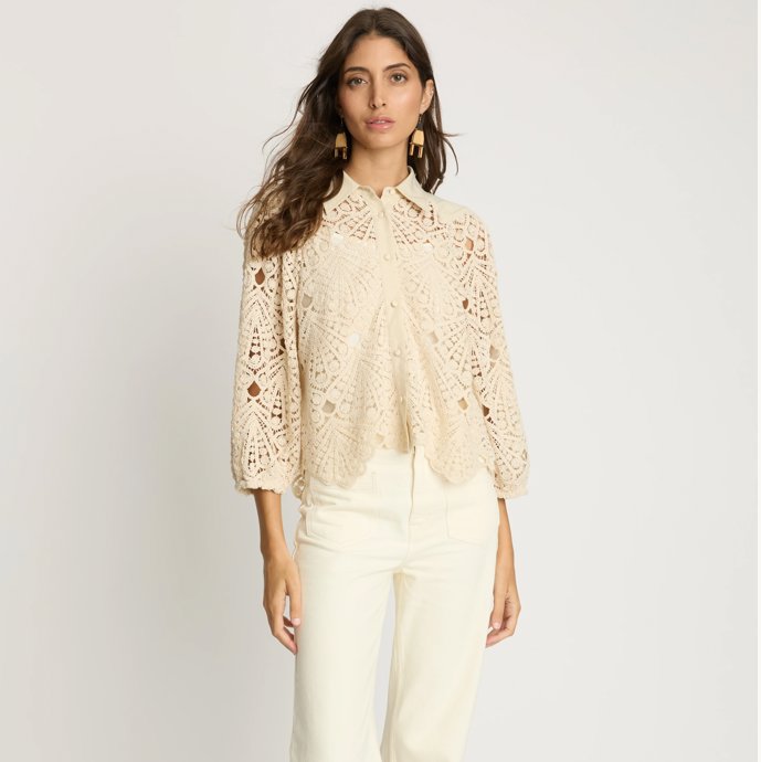 Juliette Top Natural Lace Tops - Button Down Caballero 