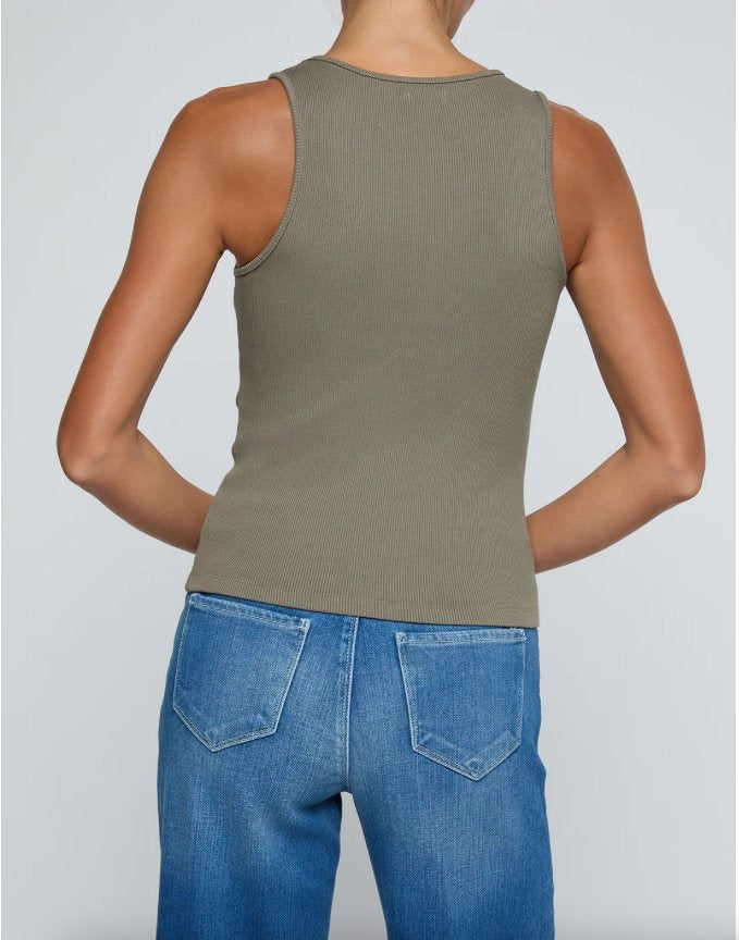 Adira Scoop Neck Tank Smokey Olive Tops - Tanks L'Agence 