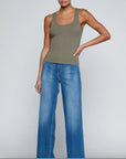 Adira Scoop Neck Tank Smokey Olive Tops - Tanks L'Agence 