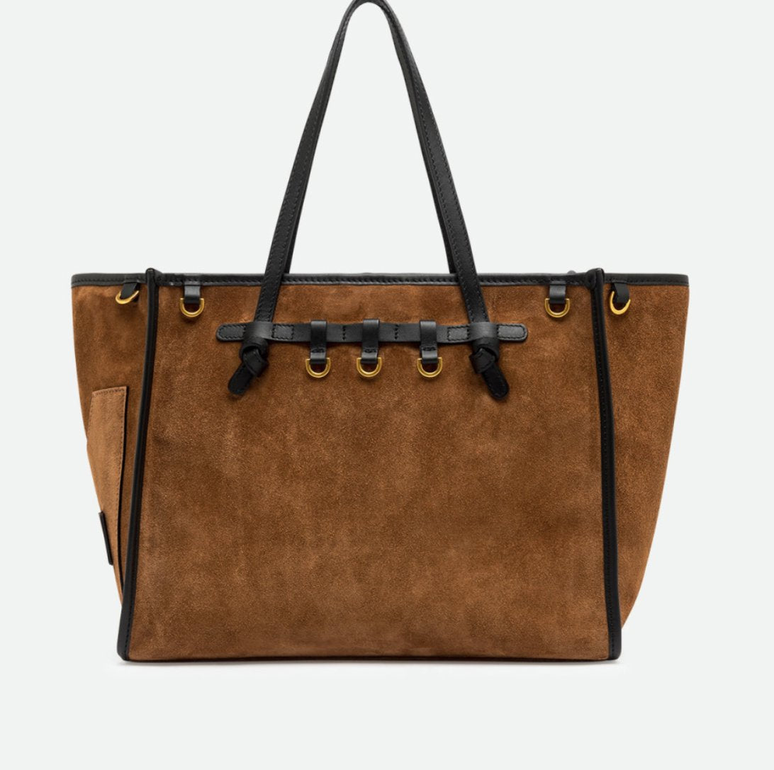 Large Marcella Cognac Suede Tote & Satchel Gianni Chiarini 