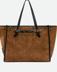 Large Marcella Cognac Suede Tote & Satchel Gianni Chiarini 