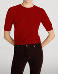 The Gathered Honeycomb Sweater Paprika Sweater - Crewneck Frame 