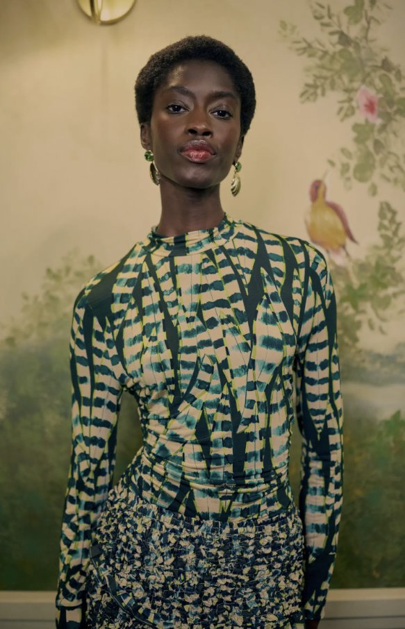 Striped Leaves Blouse Moss Green Tops - Blouses Farm Rio 