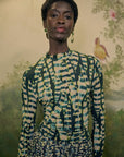 Striped Leaves Blouse Moss Green Tops - Blouses Farm Rio 