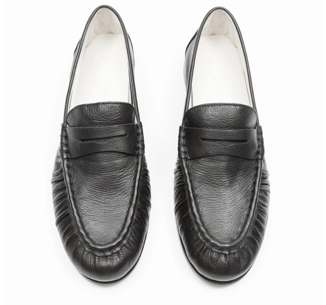 Dover Loafer Black Leather Flats - Loafer Oncept 