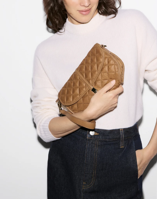 Small Astor Convertible Clutch Cognac